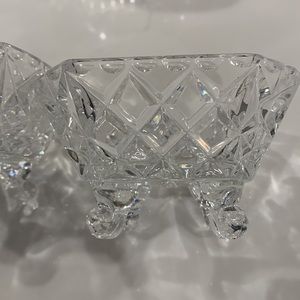 3footed crystal cut small bowls